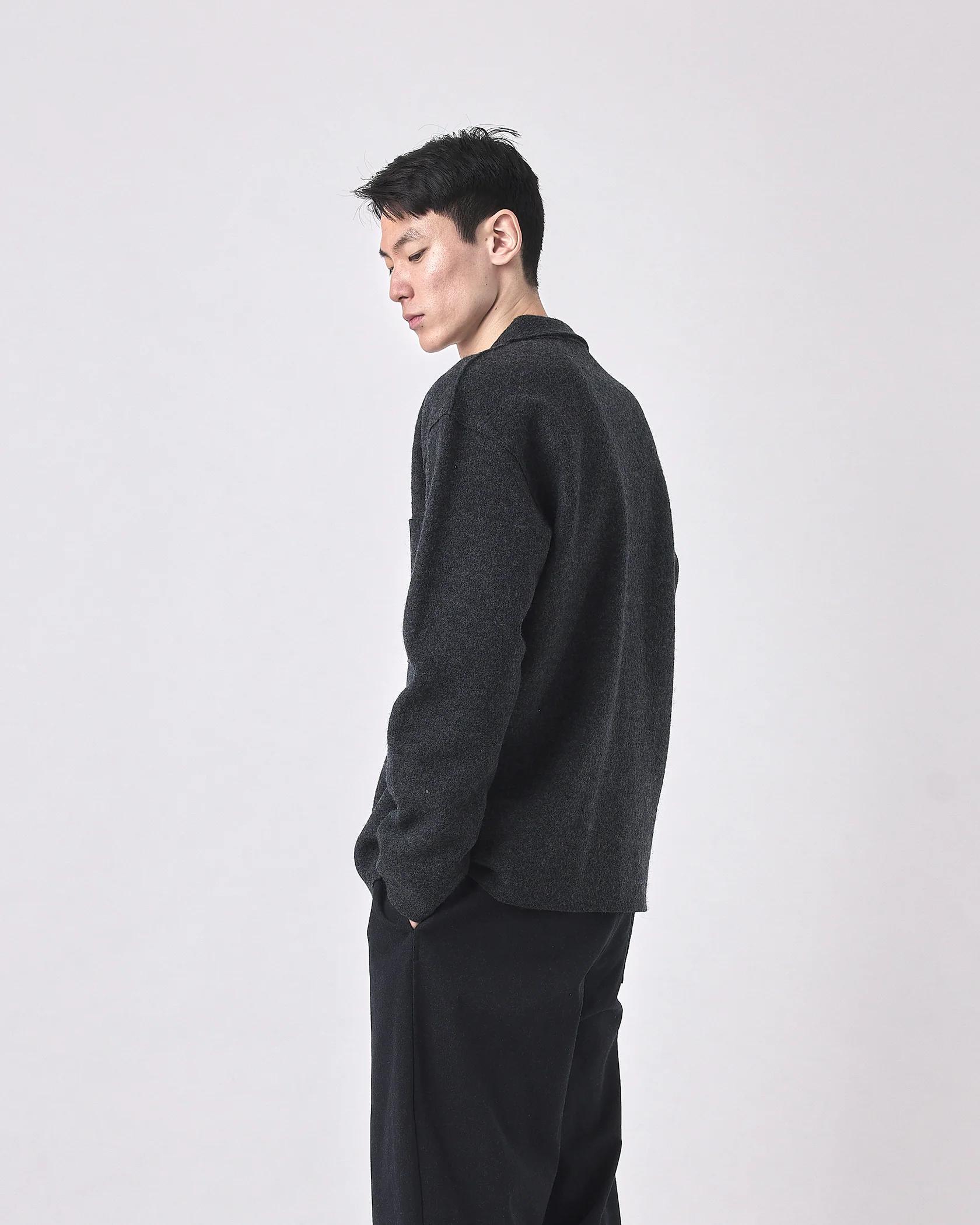 Product Image for Boiled Wool Shirt, Charcoal