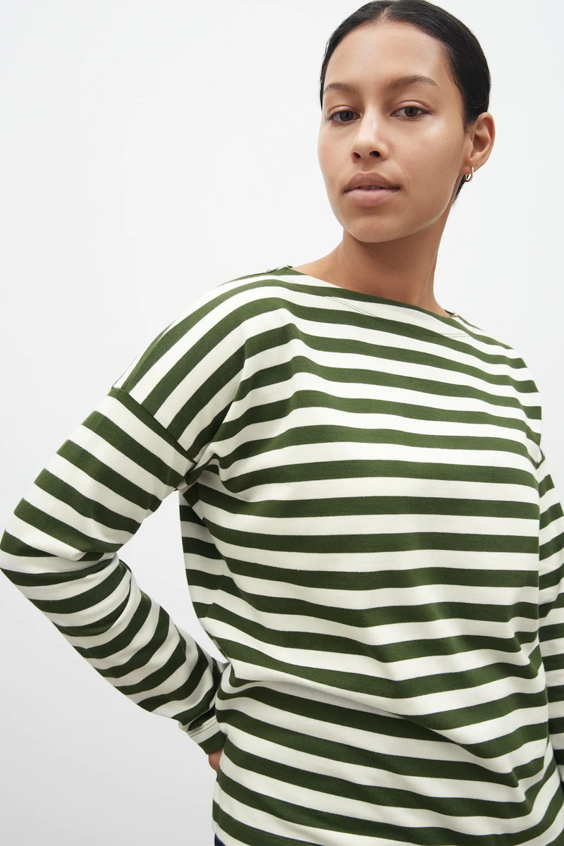 Product Image for Breton Sweater, Deep Green Stripe