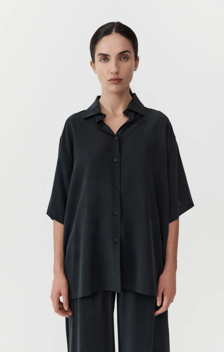 Product Image for Unisex Silk Shirt, Black