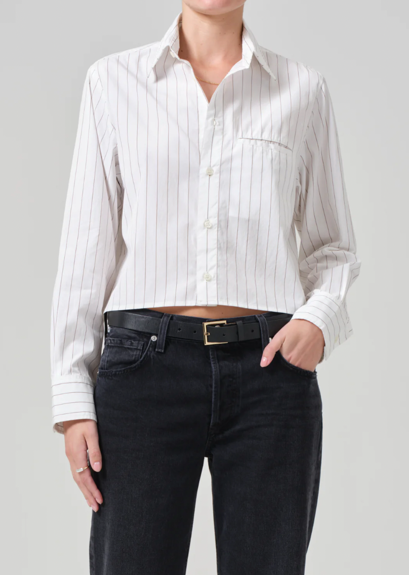 Product Image for Fino Cropped Shirt, Clove Stripe