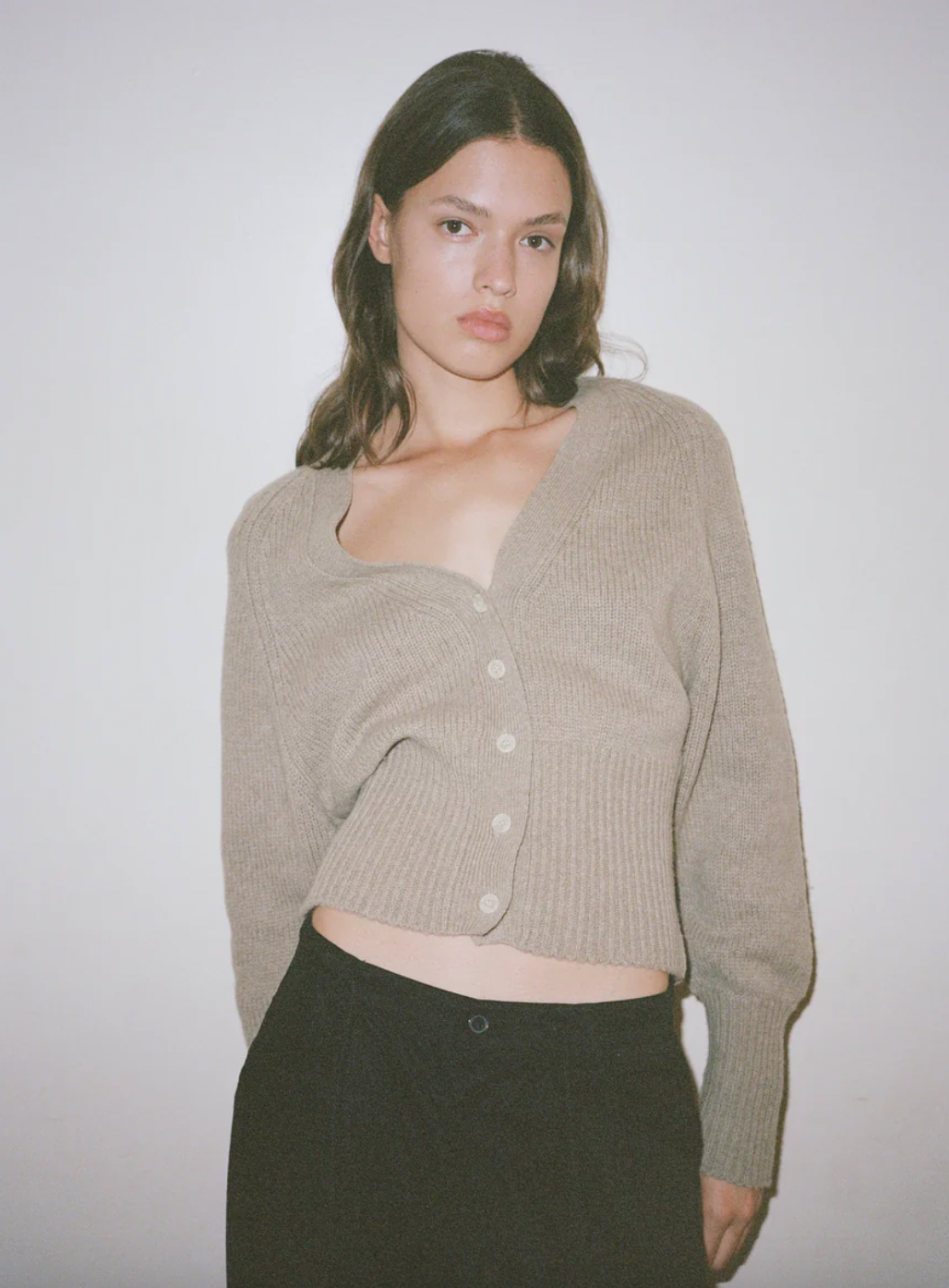 Product Image for Cropped Cardigan, Wheat