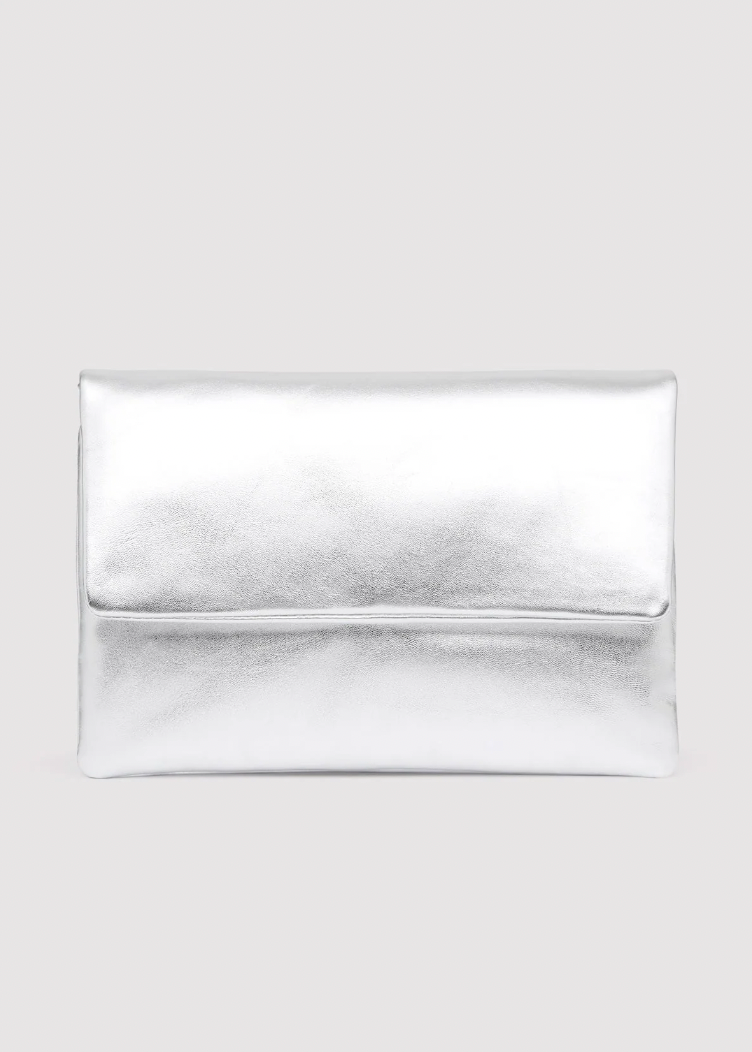 Product Image for Dual Envelope Clutch, Silver