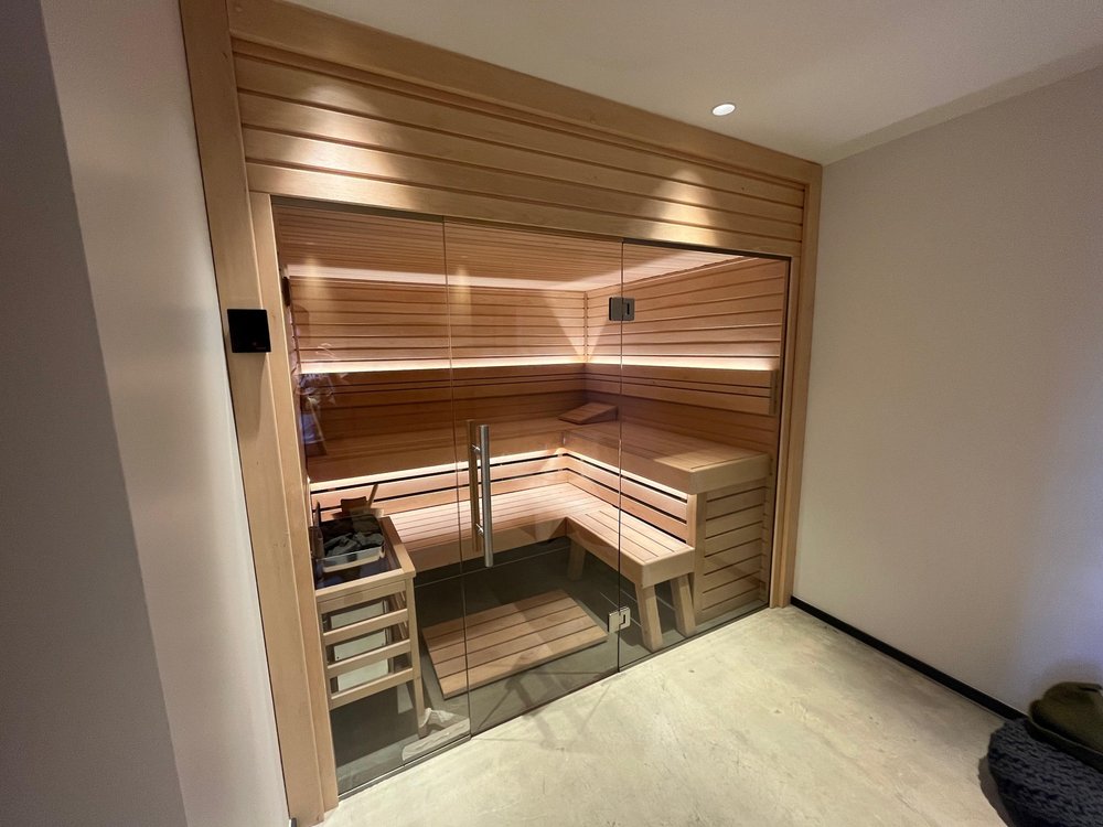 Sauna d'angle en cèdre