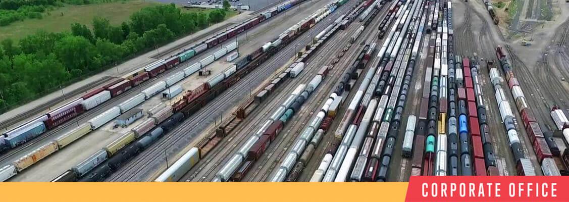 Overhead View of Large Train Yard