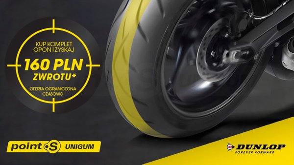 Zwrot 160 zł za zakup opon motocyklowych Dunlop