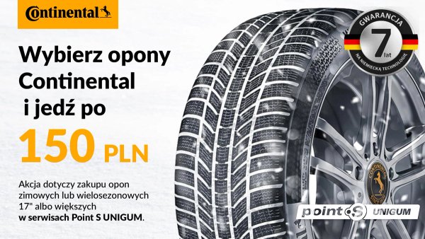 Wybierz opony Continental i jedź po 150 PLN