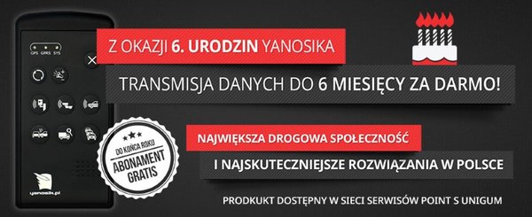 Promocja Yanosik R - darmowa transmisja danych