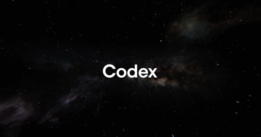 The word Codex in white, small against a dark field of stars