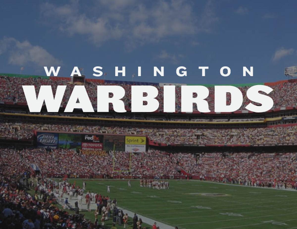 "Washington Warbirds" set over a packed NFL stadium.