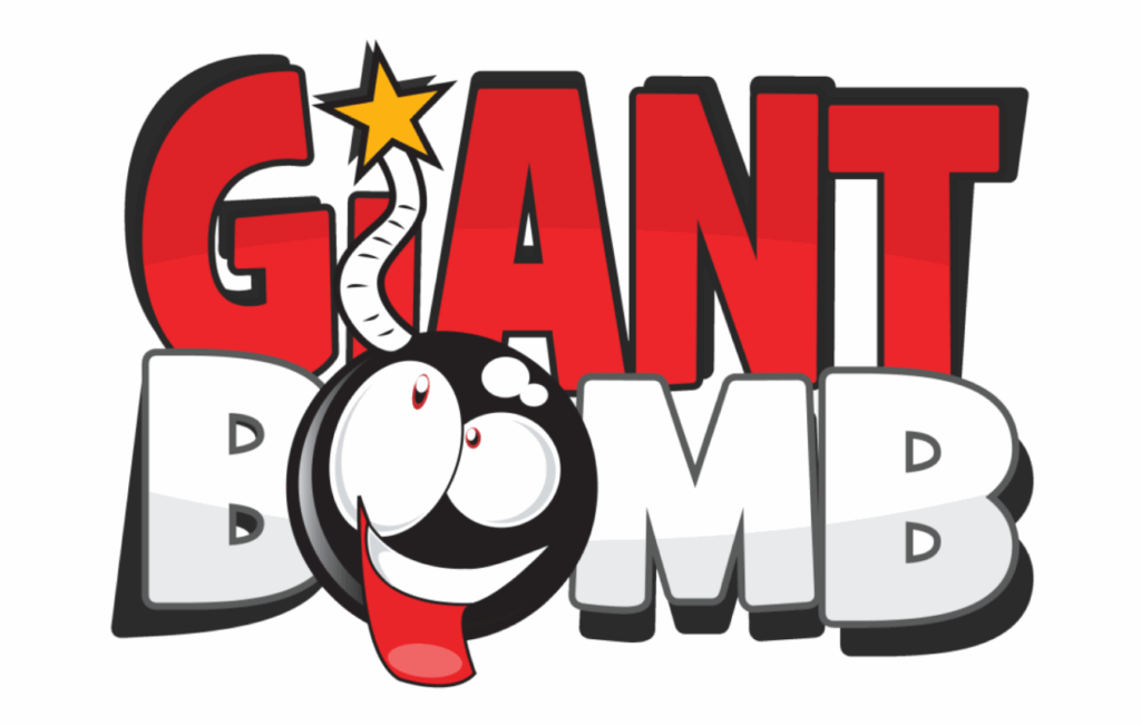 The Giant Bomb logo: red and white block letters with a cartoon bomb, lit fuse and lolling tongue, as the double O.