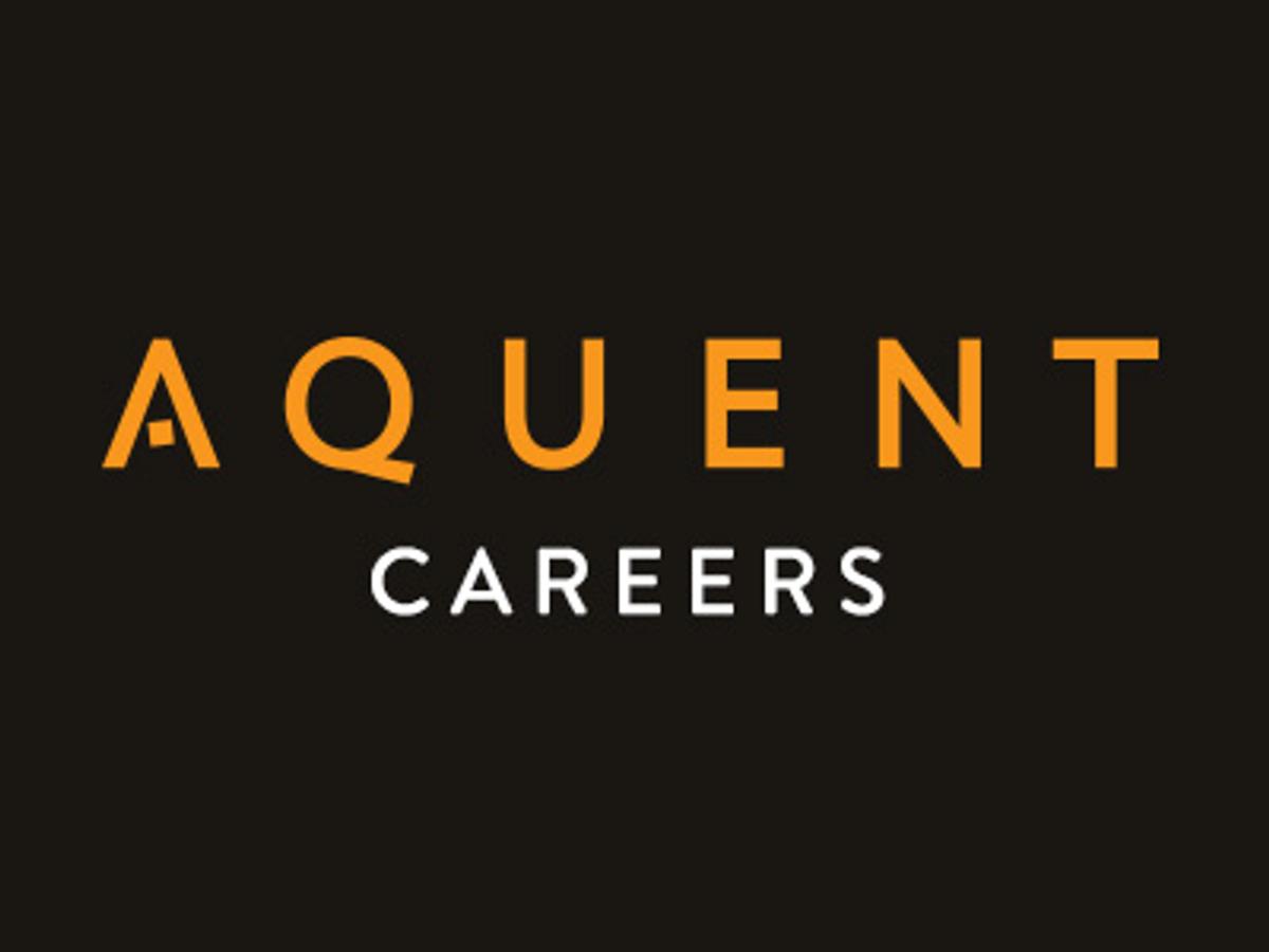 The Aquent Careers logo in orange and white on a dark background.