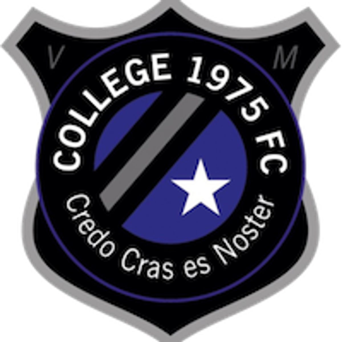 Crest for College 1975 FC: "College 1975 FC" over a white star, with the motto "Credo Cras es Noster."
