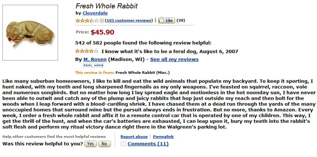 Funny Fresh Whole Rabbit Review