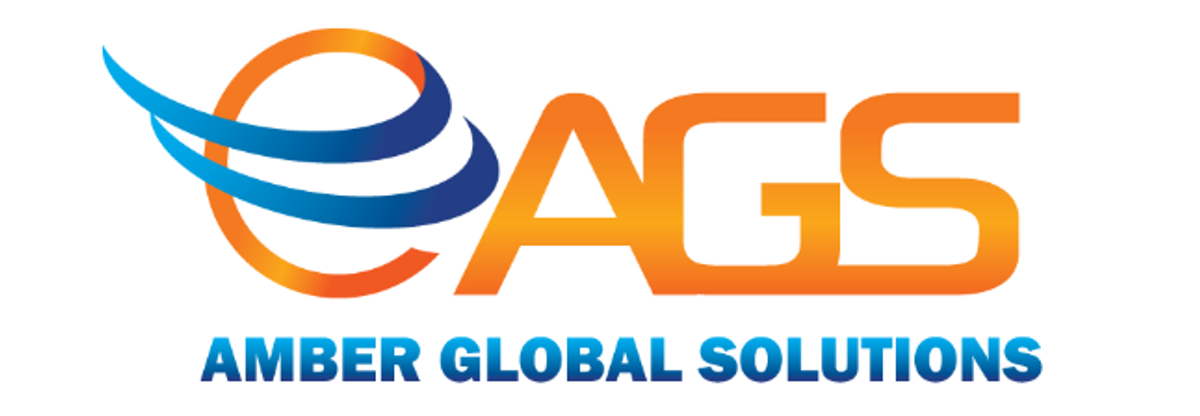 The Amber Global Solutions logo: a stylized blue and orange "eAGS" above "AMBER GLOBAL SOLUTIONS."