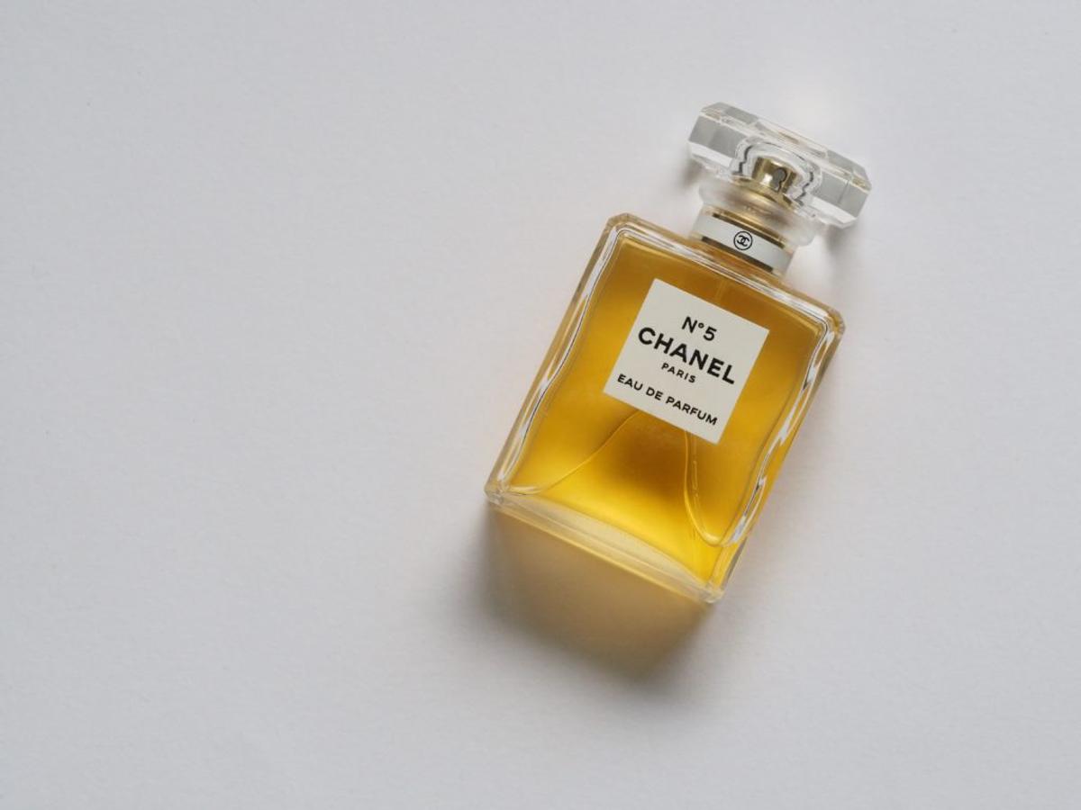 Bottle of Chanel N° 5 Eau de Parfum, labeled "N°5 CHANEL PARIS".