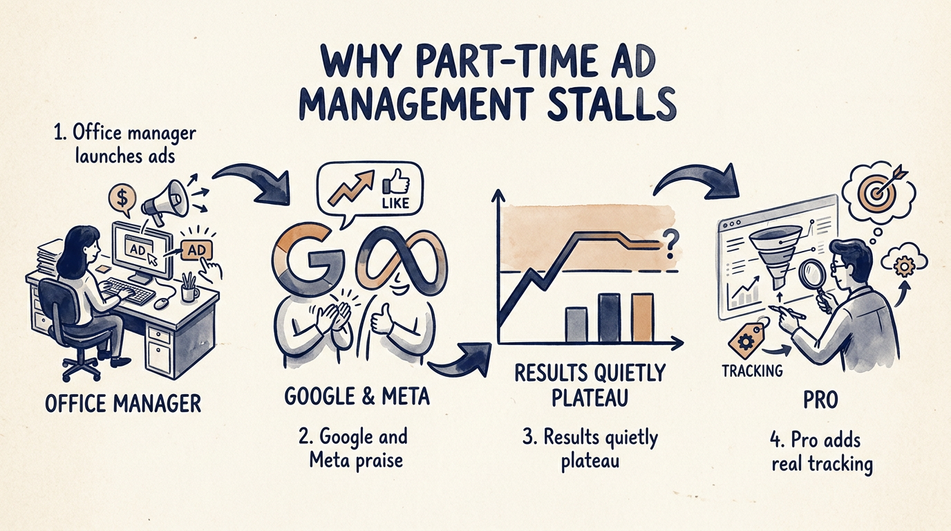 Why part-time ad management stalls