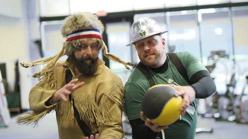 Old Trapper and Timber Joey working out