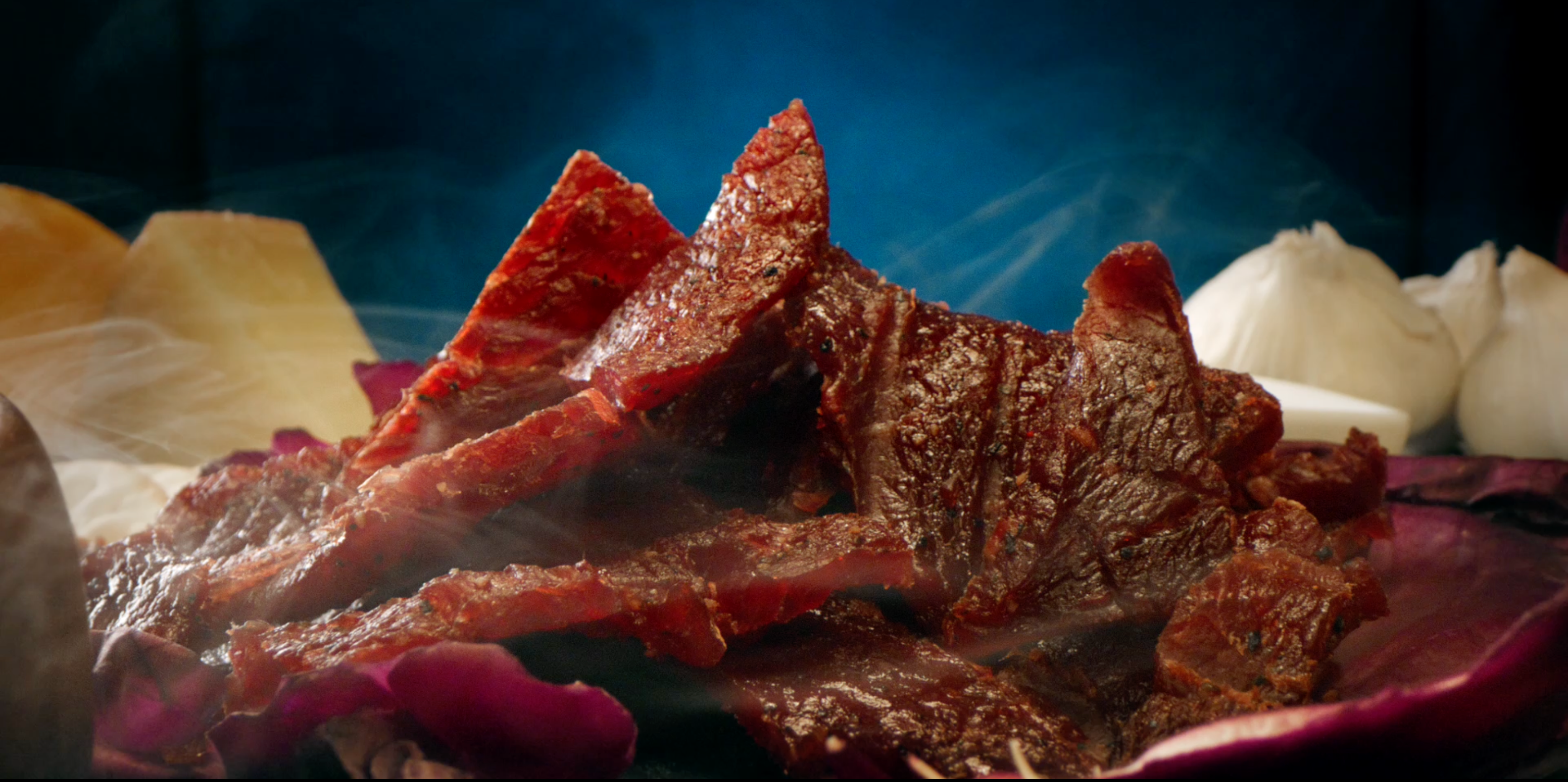 Picture of delicious beef jerky showcasing ingredients used