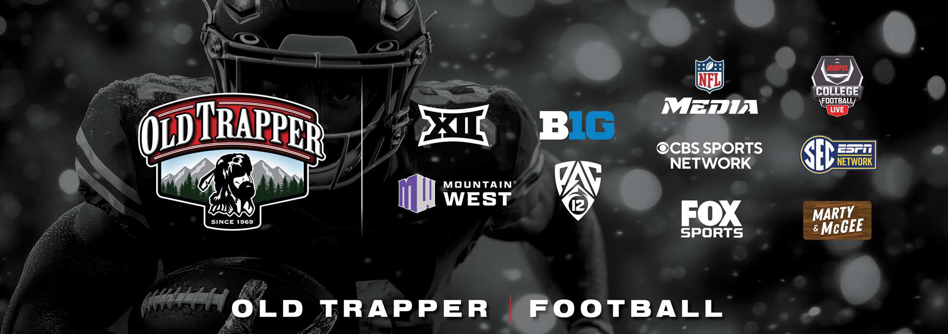 Old Trapper college football sponsor