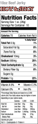 Old Trapper Hot & Spicy 10oz Nutrition Label