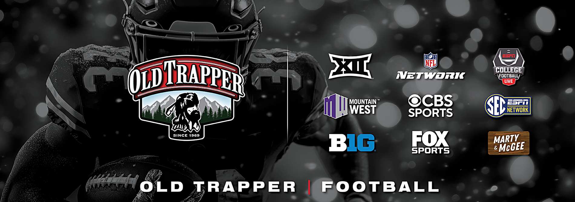 Old Trapper college football sponsor