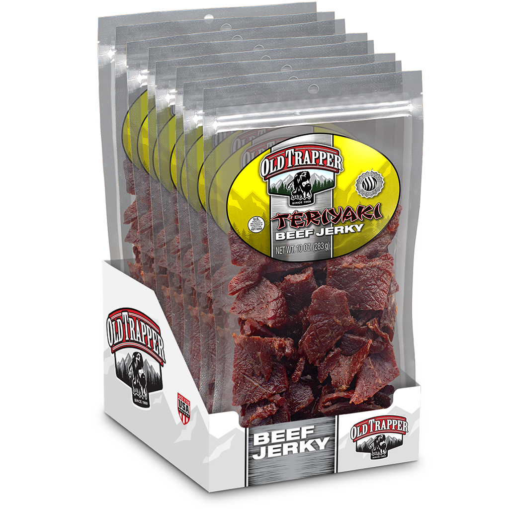 Old Trapper Teriyaki Jerky | Case of 12 | 10oz Shipping Render