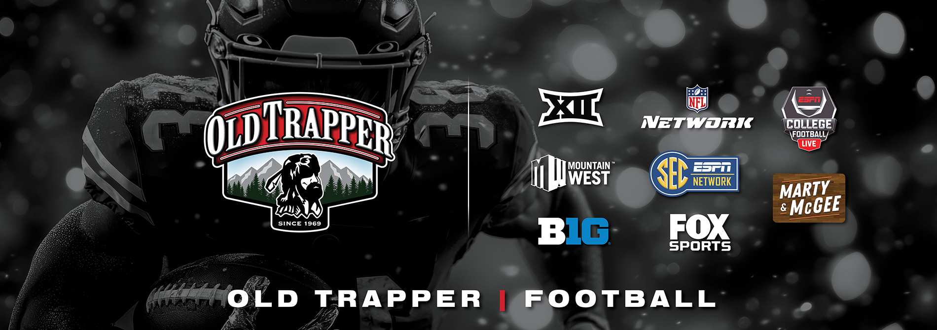 Old Trapper college football sponsor