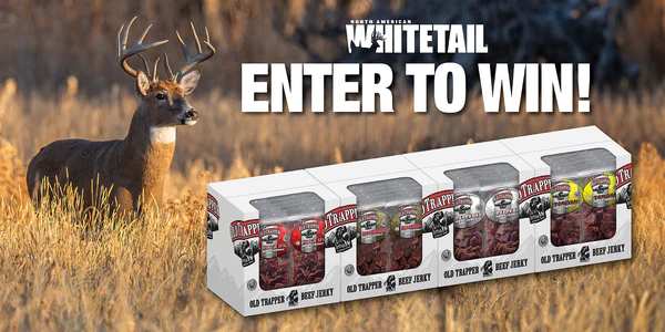 NAW enter to win logo over a deer in the grass