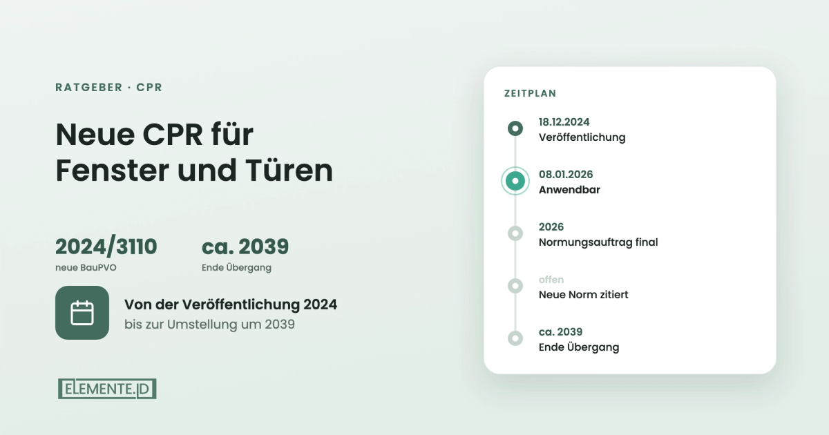 EU-Normungsauftrag für Fenster und Türen: Was die neue CPR bringt
