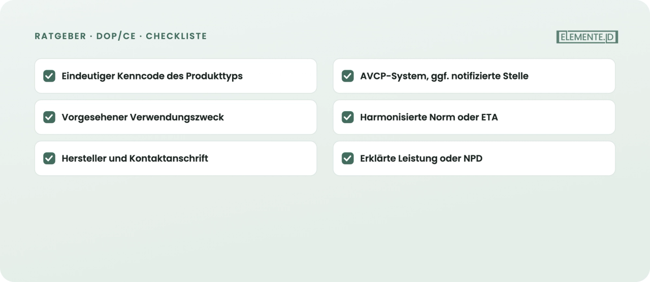 Pflichtangaben der DoP nach Anhang III (VO 574/2014)