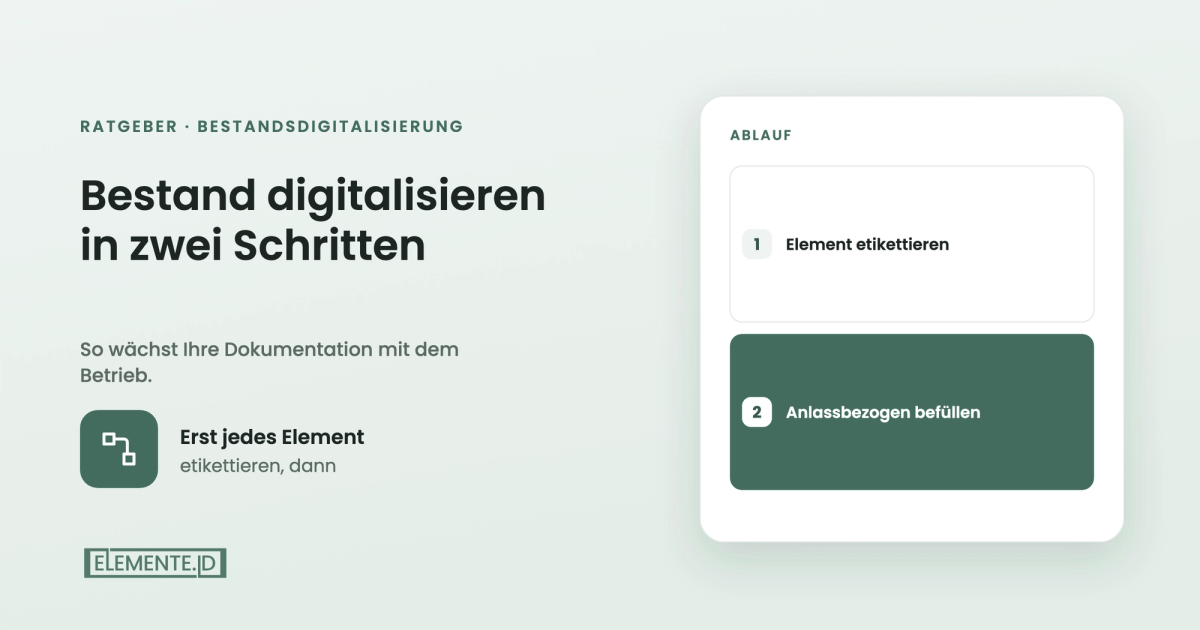 Bestand digitalisieren in zwei Schritten: erst etikettieren, dann Stück für Stück befüllen