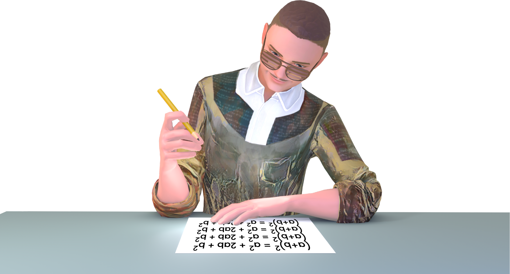 Cool dude writing math