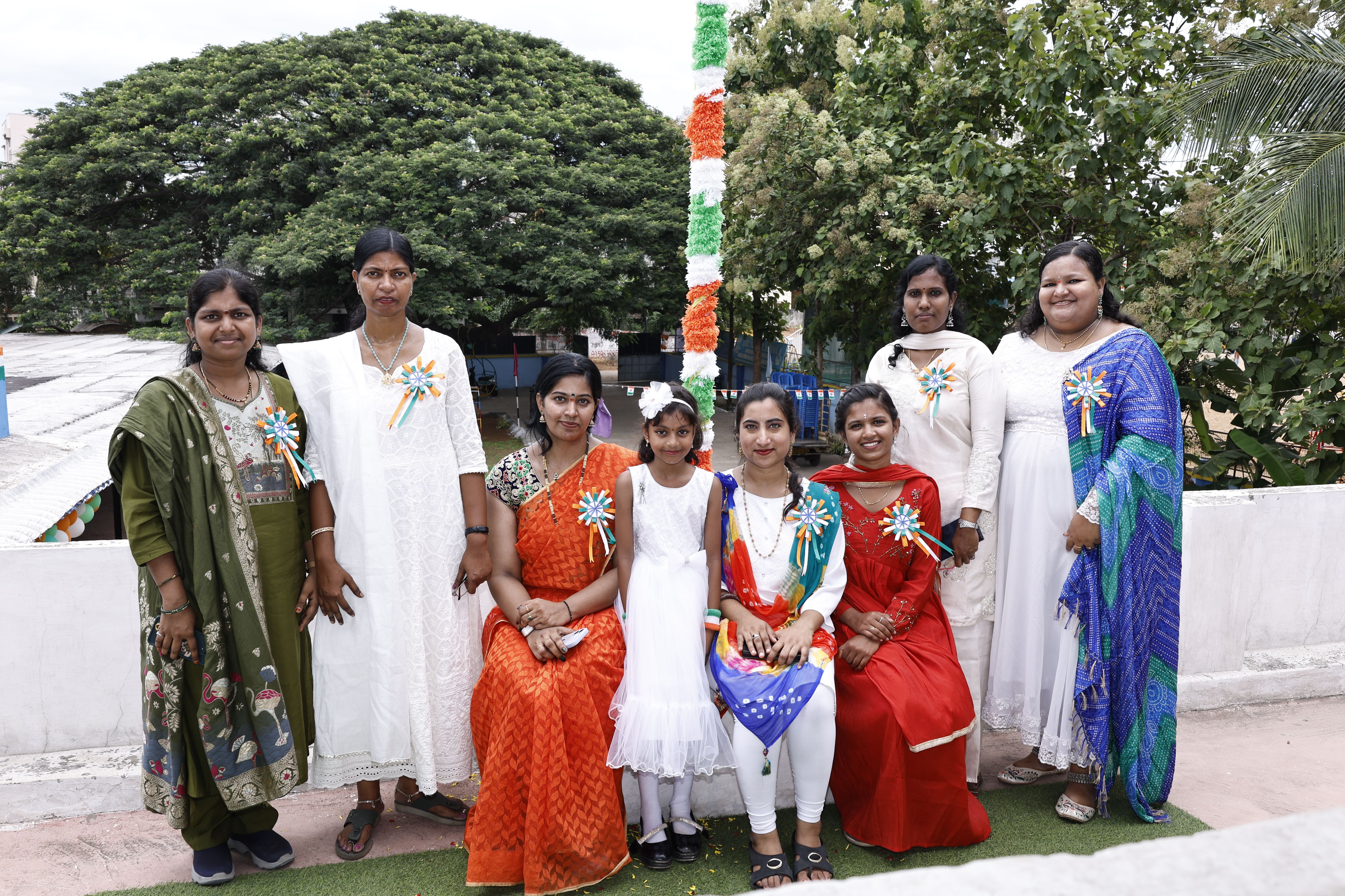 Teachers taking part in a school activity at The Karvin School