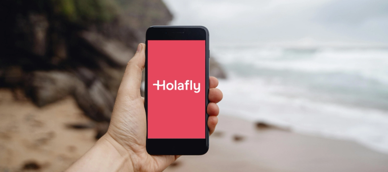 smartphone with Holafly logo