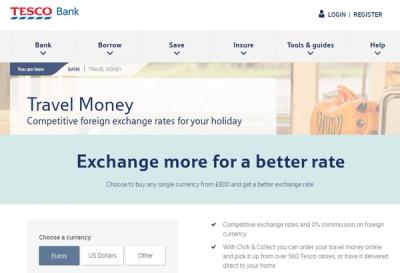 tesco online travel money