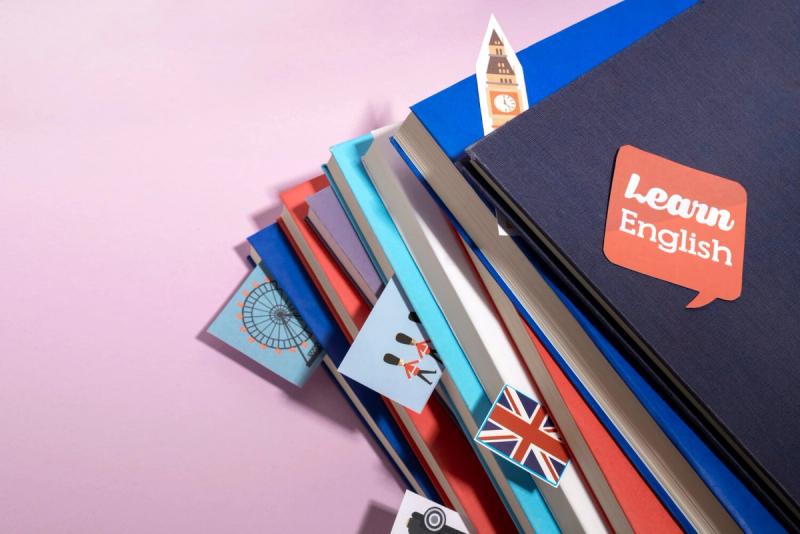 Notebooks with a sticker Learn English
