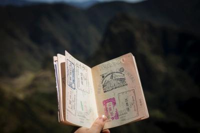 Passport with stamps