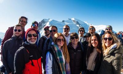 Monito's Team During an Offsite At The Top Of Europe