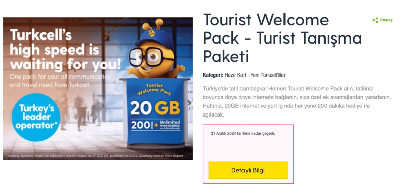 turkcell internet dla turystów