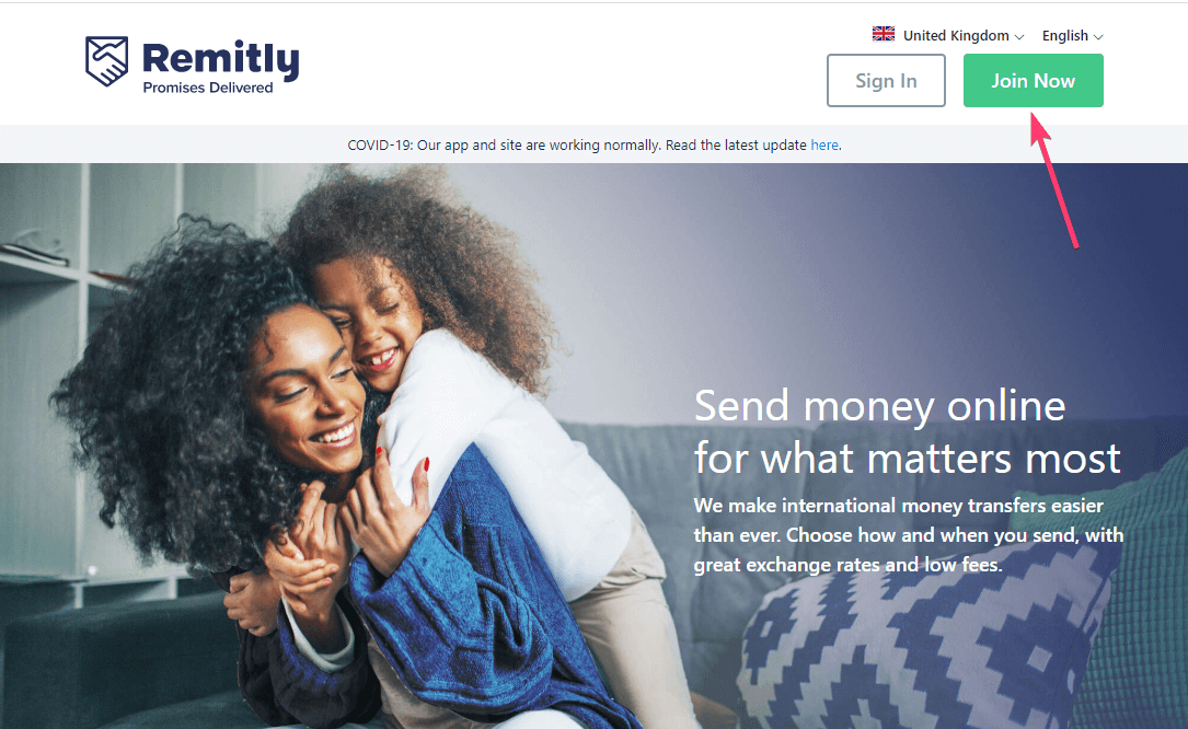Create an account with Remitly