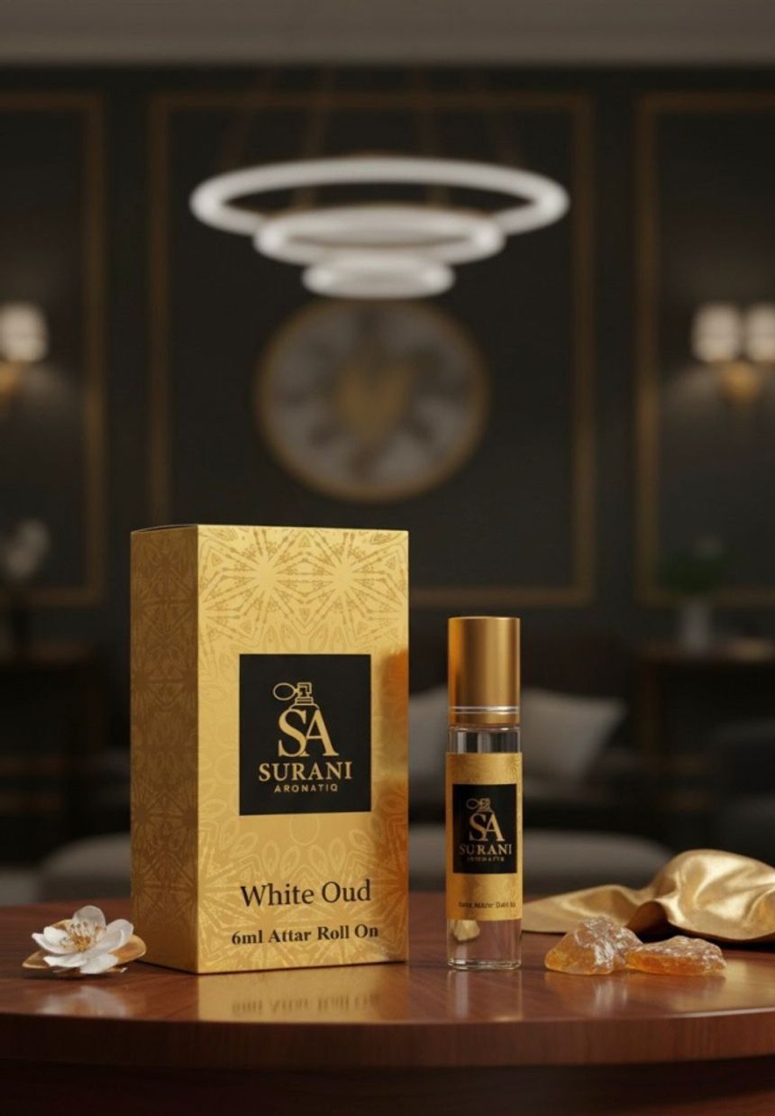White Oud Attar bottle from Surani Aromatiq