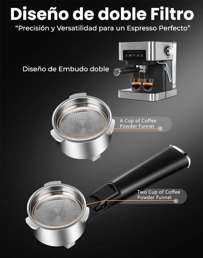 Filtros y portafiltro para preparar espresso