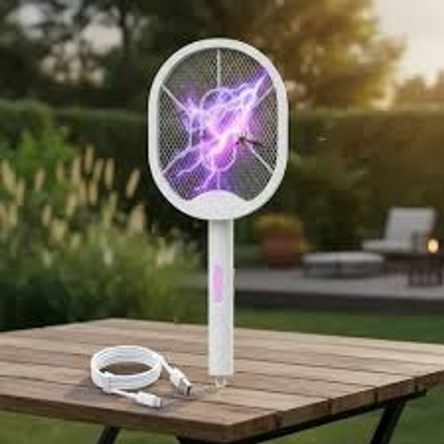 Raqueta Lámpara Mata Mosquitos — Protección Total 2 en 1 sin Químicos