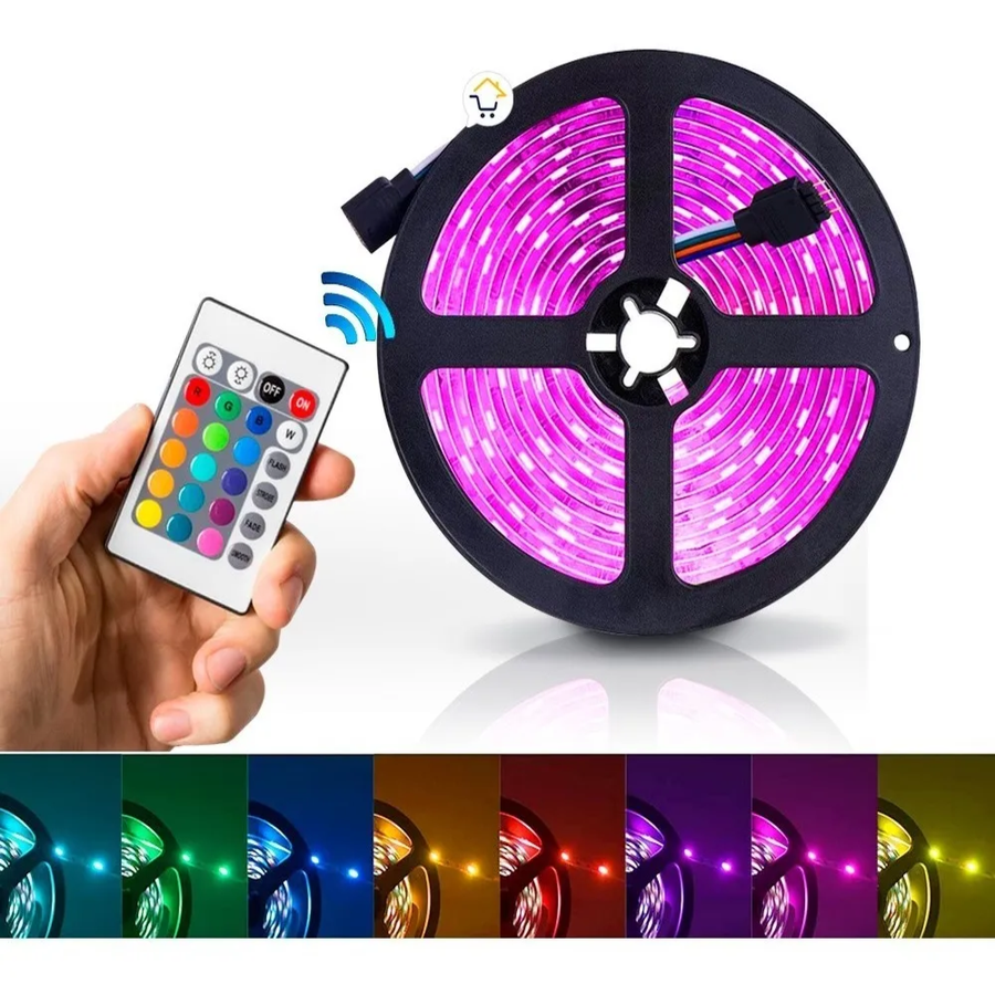 Cinta Luz LED Multicolor 5M — Iluminación Creativa con Control Remoto