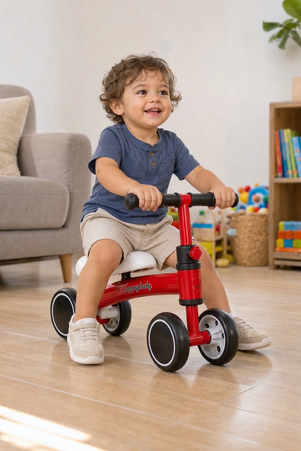 Bicicleta Infantil de Equilibrio 4 Ruedas Antivuelco en uso
