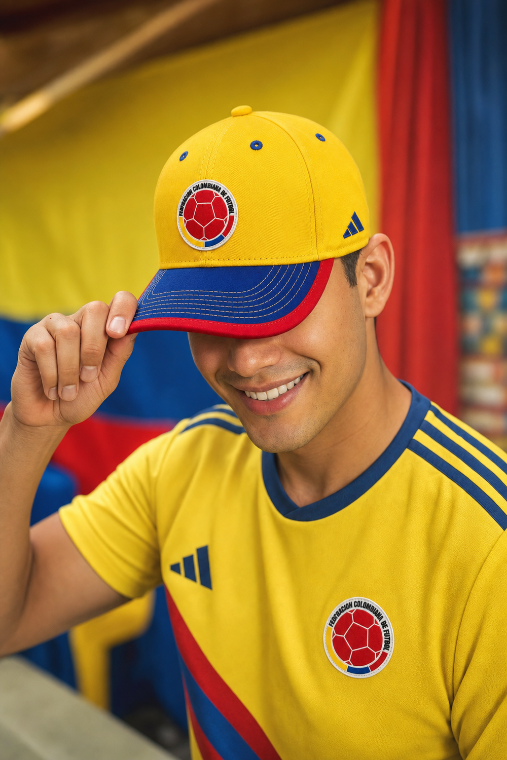Gorra Tricolor Oficial Selección Colombia en uso