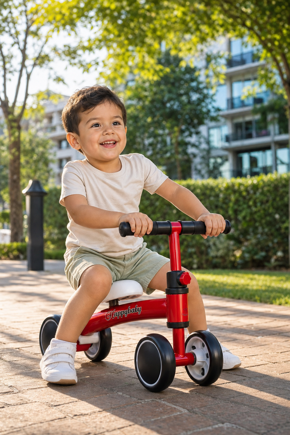 Bicicleta Infantil de Equilibrio 4 Ruedas Antivuelco en uso