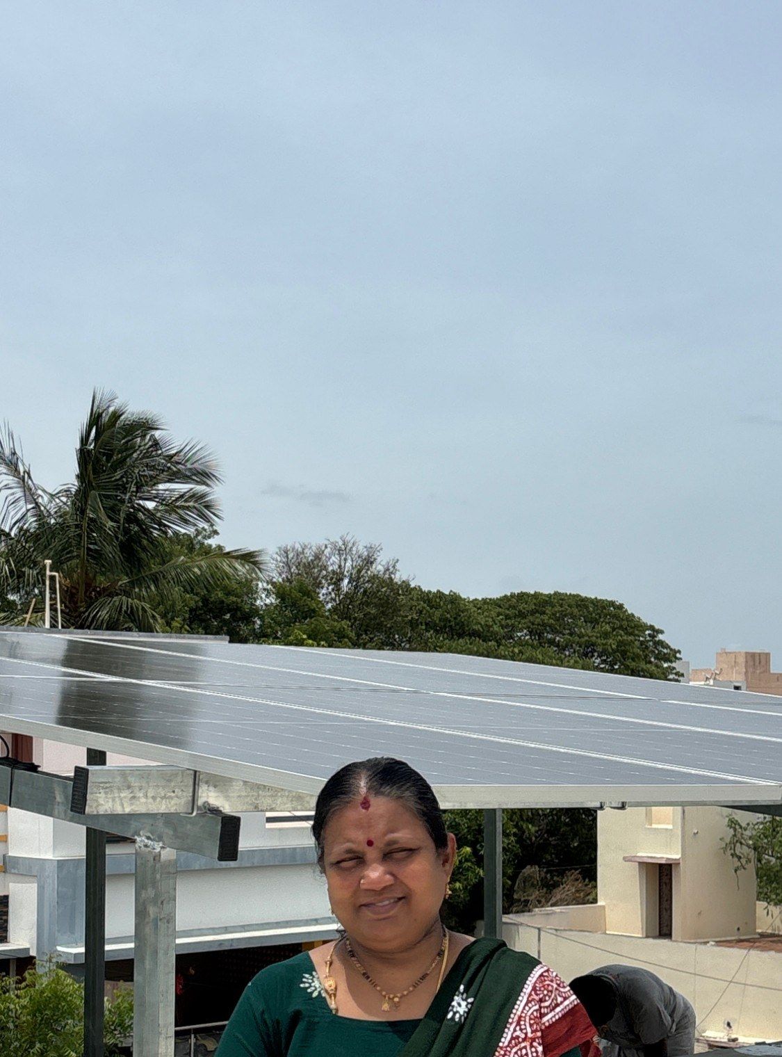 A happy customer with her new system, Madurai