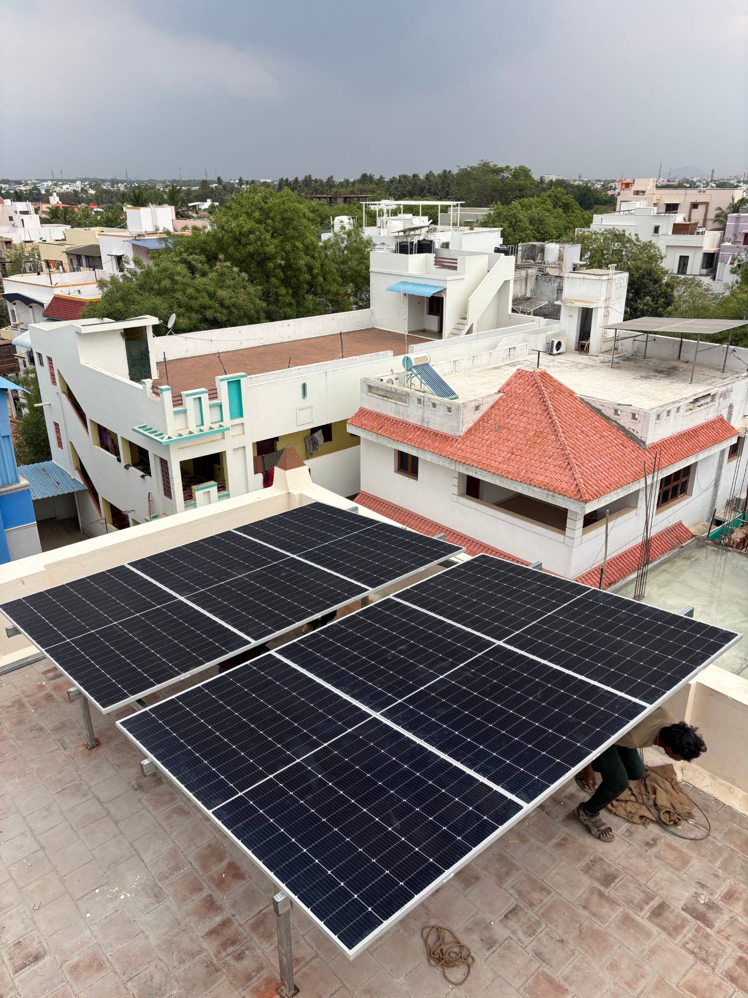 Completed rooftop array, Madurai