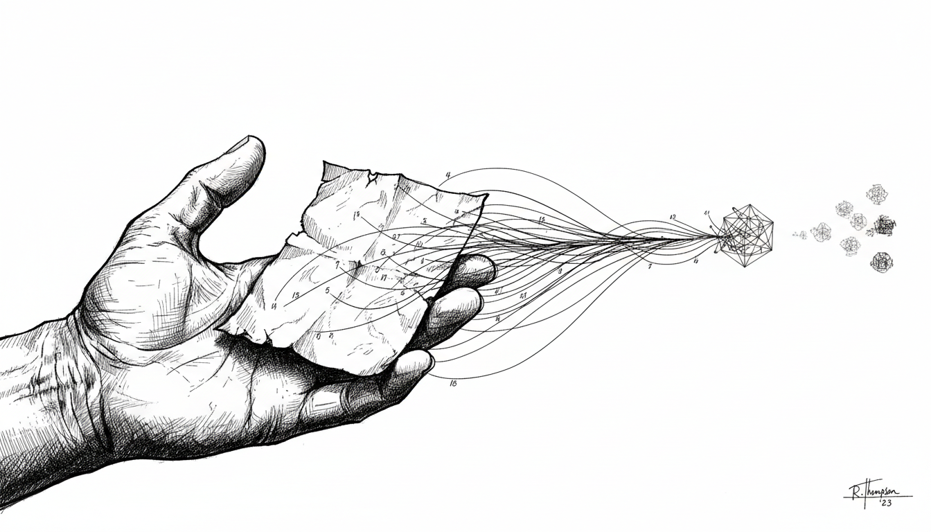 Editorial illustration representing getting cited as a source by Perplexity AI